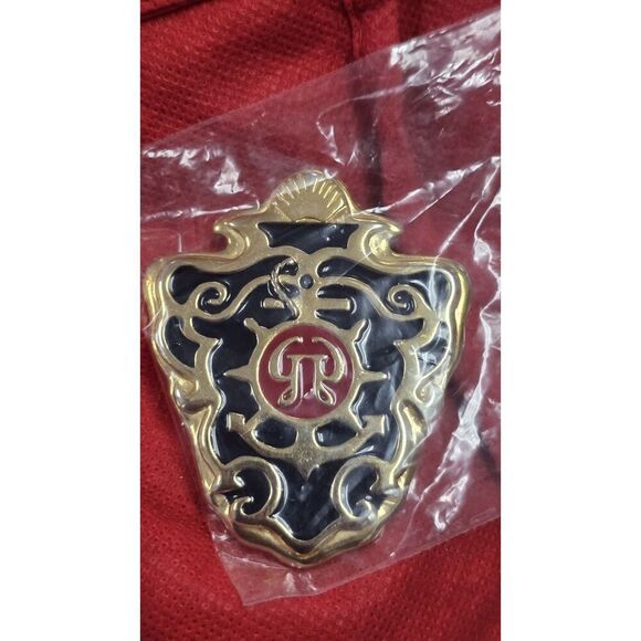 Vtg Anchor Crest Brooch Pin Signed Ginnie Johanson Gold Tone Nautical *Rare - Picture 6 of 6